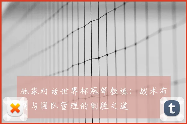 独家对话世界杯冠军教练：战术布局与团队管理的制胜之道